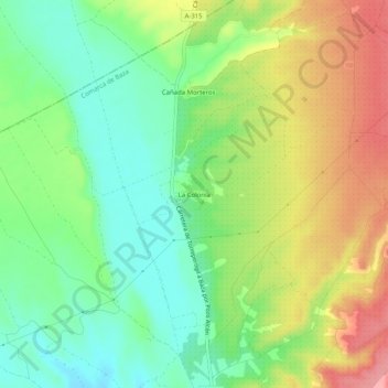 Mappa topografica La Colonia, altitudine, rilievo