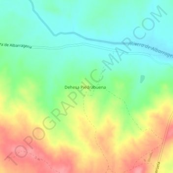 Mappa topografica Castillo de Piedrabuena, altitudine, rilievo