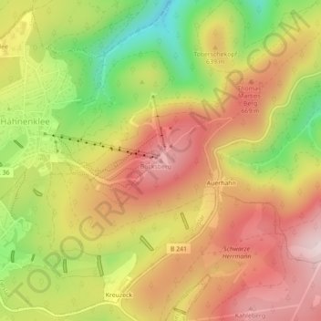 Mappa topografica Bocksberg, altitudine, rilievo