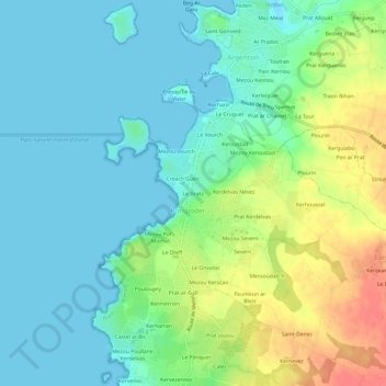 Mappa topografica Le Gratz, altitudine, rilievo