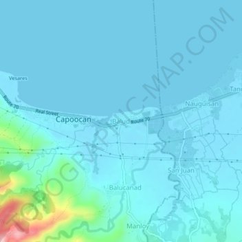 Mappa topografica Balud, altitudine, rilievo