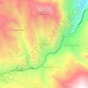 Mappa topografica Ccaccaccollo, altitudine, rilievo