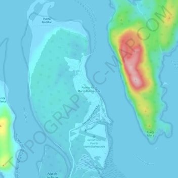 Mappa topografica Puerto Raúl Marín Balmaceda, altitudine, rilievo