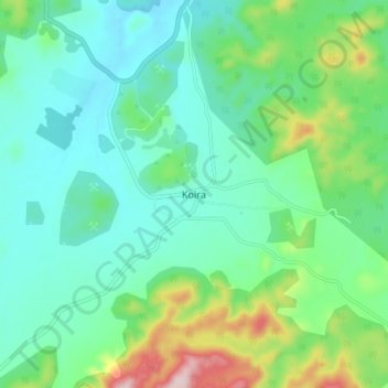 Mappa topografica Koira, altitudine, rilievo