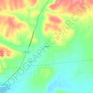 Mappa topografica Pfeiffer, altitudine, rilievo