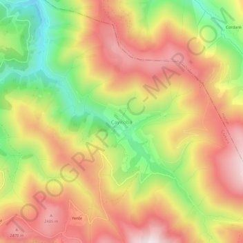 Mappa topografica Çayıroba, altitudine, rilievo