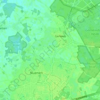 Mappa topografica Langlaar, altitudine, rilievo