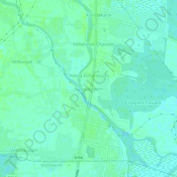 Mappa topografica Nappalayam, altitudine, rilievo