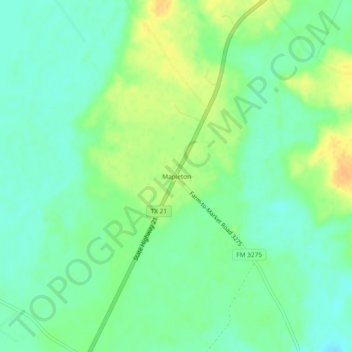 Mappa topografica Mapleton, altitudine, rilievo