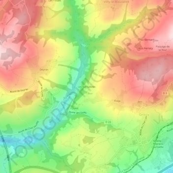 Mappa topografica Les Barnabites, altitudine, rilievo