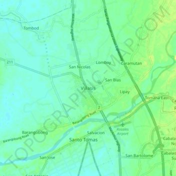 Mappa topografica Villasis, altitudine, rilievo