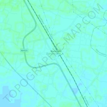 Mappa topografica Panchrukhi, altitudine, rilievo