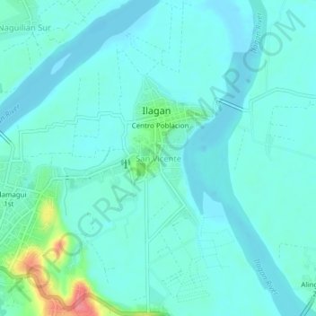 Mappa topografica San Vicente, altitudine, rilievo