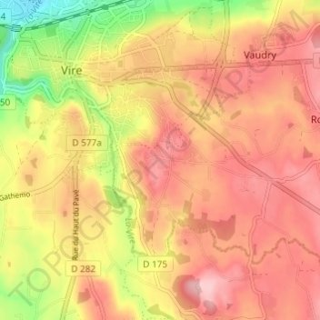 Mappa topografica Les Hauts Vents, altitudine, rilievo
