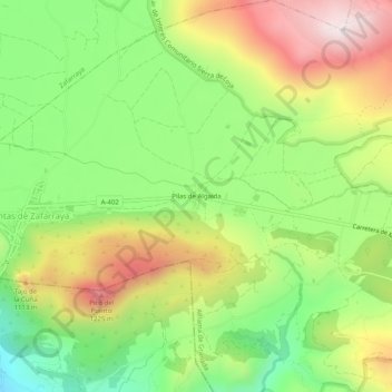 Mappa topografica Pilas de Algaida, altitudine, rilievo