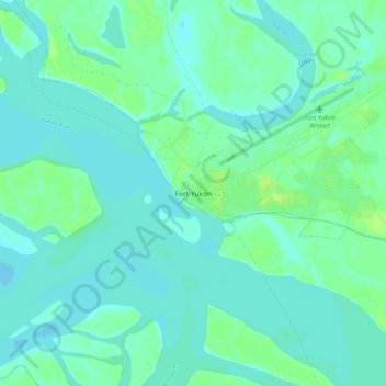 Mappa topografica Fort Yukon, altitudine, rilievo