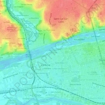 Mappa topografica La Poudrière, altitudine, rilievo