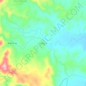 Mappa topografica Balligui, altitudine, rilievo
