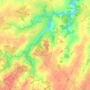 Mappa topografica Le Brise, altitudine, rilievo