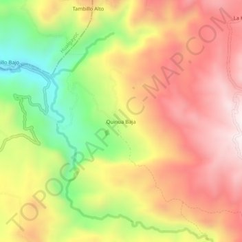 Mappa topografica Quinua Baja, altitudine, rilievo