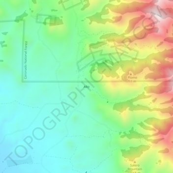 Mappa topografica Alto, altitudine, rilievo