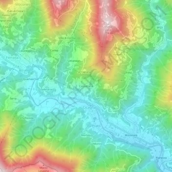 Mappa topografica Cassottana, altitudine, rilievo