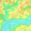 Mappa topografica Arbain, altitudine, rilievo