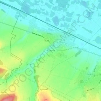 Mappa topografica Les Cerisiers, altitudine, rilievo