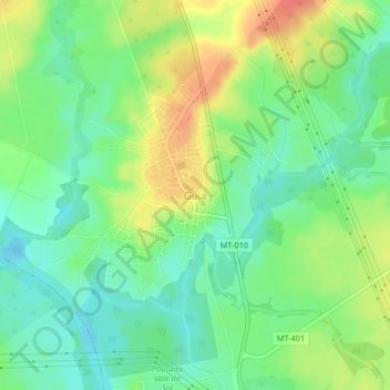 Mappa topografica Guia, altitudine, rilievo