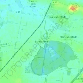 Mappa topografica Schwansee, altitudine, rilievo