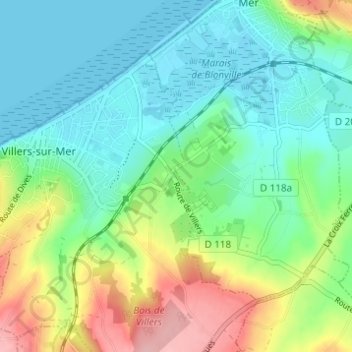 Mappa topografica Les Champs Rabats, altitudine, rilievo