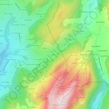 Mappa topografica Les Mouilles, altitudine, rilievo