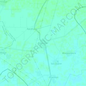 Mappa topografica Ramnagar, altitudine, rilievo