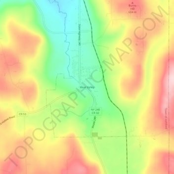 Mappa topografica West Valley, altitudine, rilievo