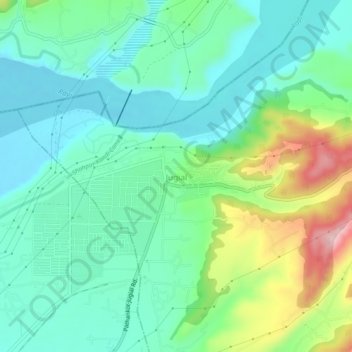 Mappa topografica Jugial, altitudine, rilievo