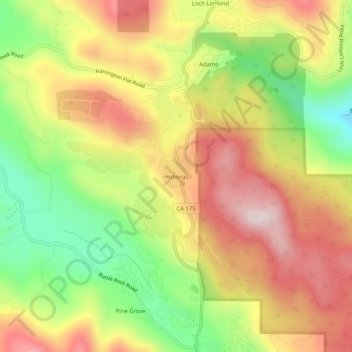 Mappa topografica Hobergs, altitudine, rilievo