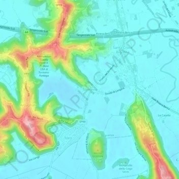 Mappa topografica Tormeno, altitudine, rilievo