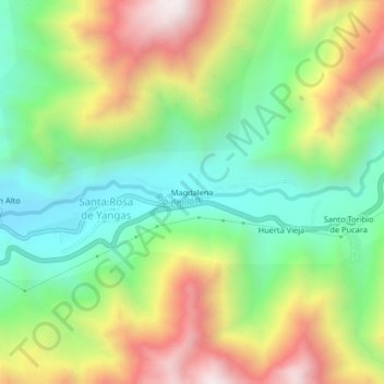 Mappa topografica Magdalena, altitudine, rilievo