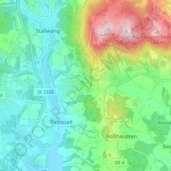 Mappa topografica Herrnfehlburg, altitudine, rilievo
