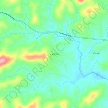 Mappa topografica Cedar Valley, altitudine, rilievo