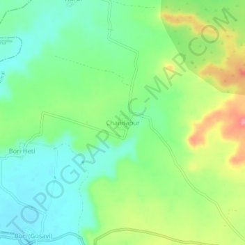 Mappa topografica Chandapur, altitudine, rilievo