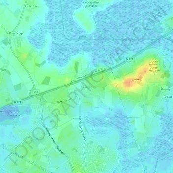 Mappa topografica La Sencie, altitudine, rilievo