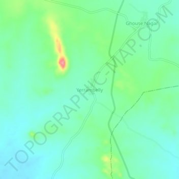 Mappa topografica Yerrambelly, altitudine, rilievo