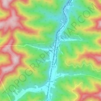 Mappa topografica Page, altitudine, rilievo