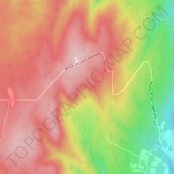 Mappa topografica Liby, altitudine, rilievo