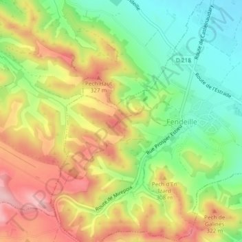 Mappa topografica Chemin de la Tuilerie, altitudine, rilievo