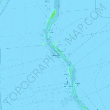 Mappa topografica Polesinello, altitudine, rilievo