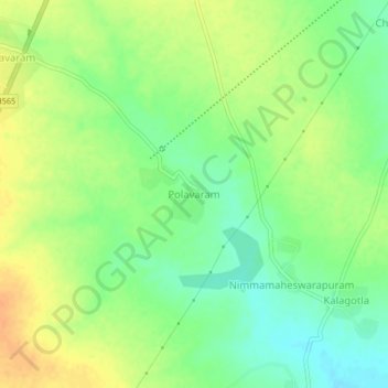 Mappa topografica Polavaram, altitudine, rilievo
