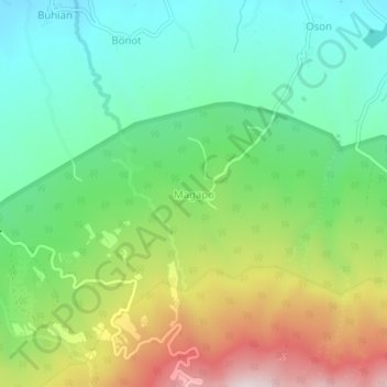 Mappa topografica Magapo, altitudine, rilievo