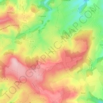 Mappa topografica Le Fayet, altitudine, rilievo